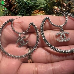 Cute Elegant Silver Hoop Earrings